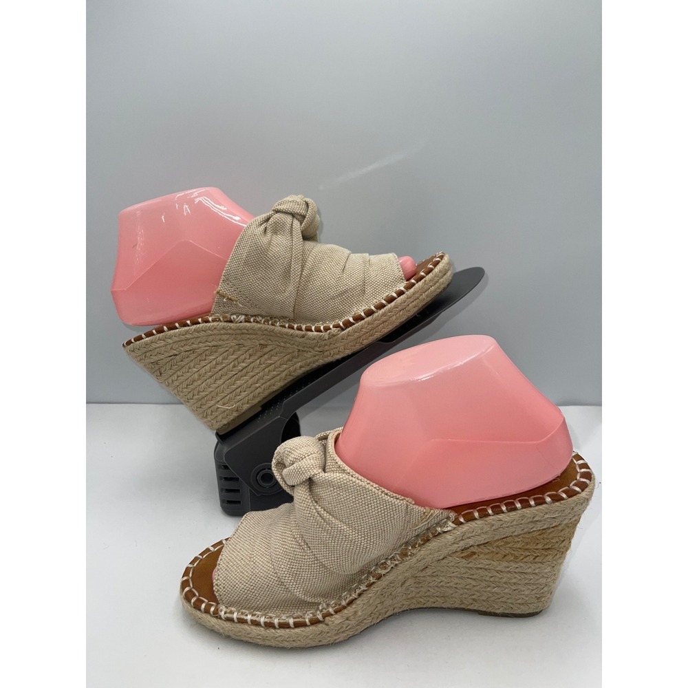 Sugar Hundreds Wedge Sandals‎ Womens 7.5 Tan Good Espadrille Bow Knot Mules - Picture 2 of 8